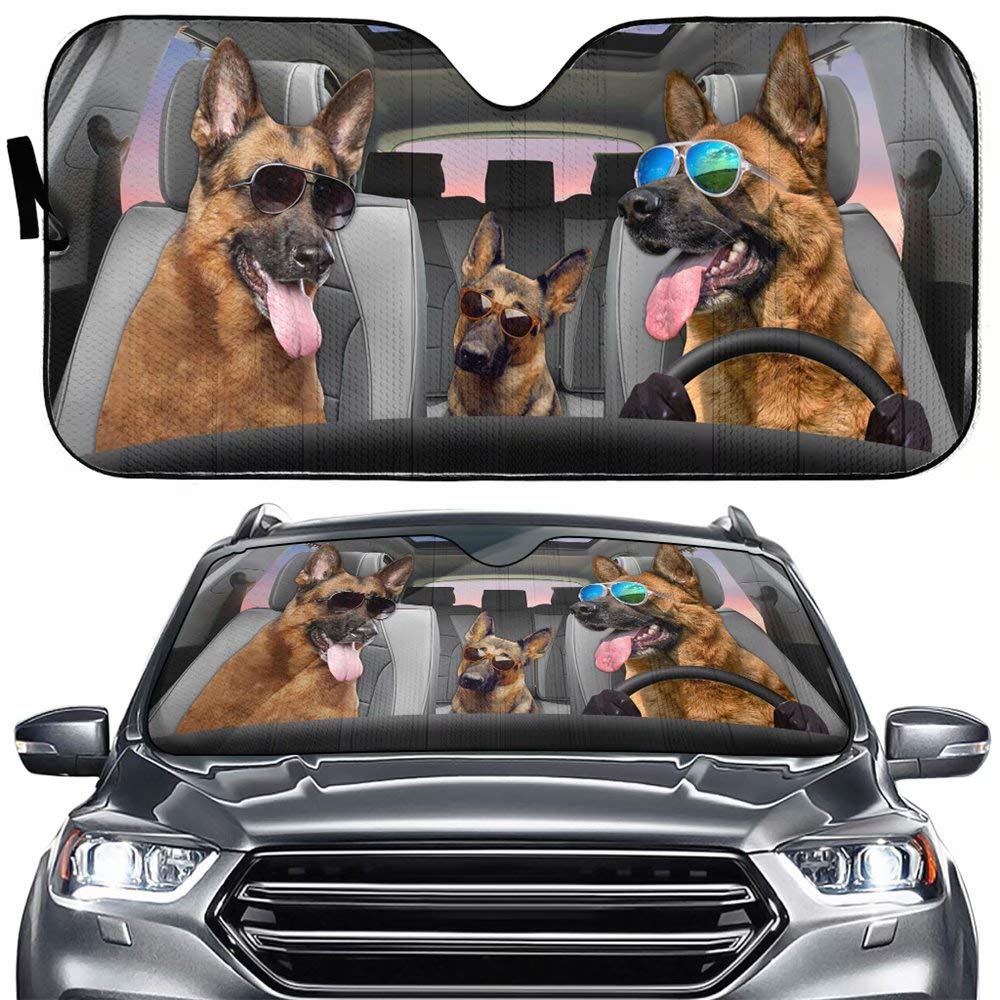 German Shepherd Dog Car Sunshades – UV Protection Window Covers