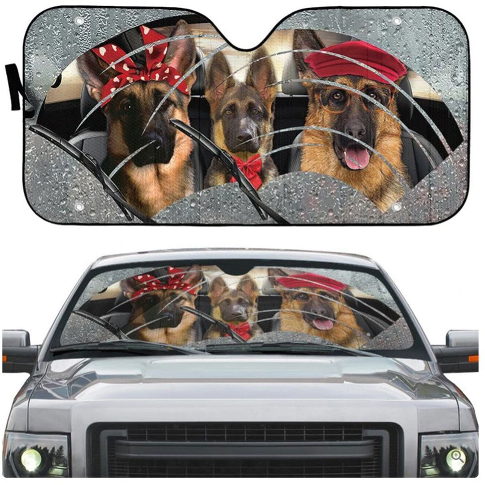 Cute German Shepherd Car Sun Shades Windshield Accessories Gift