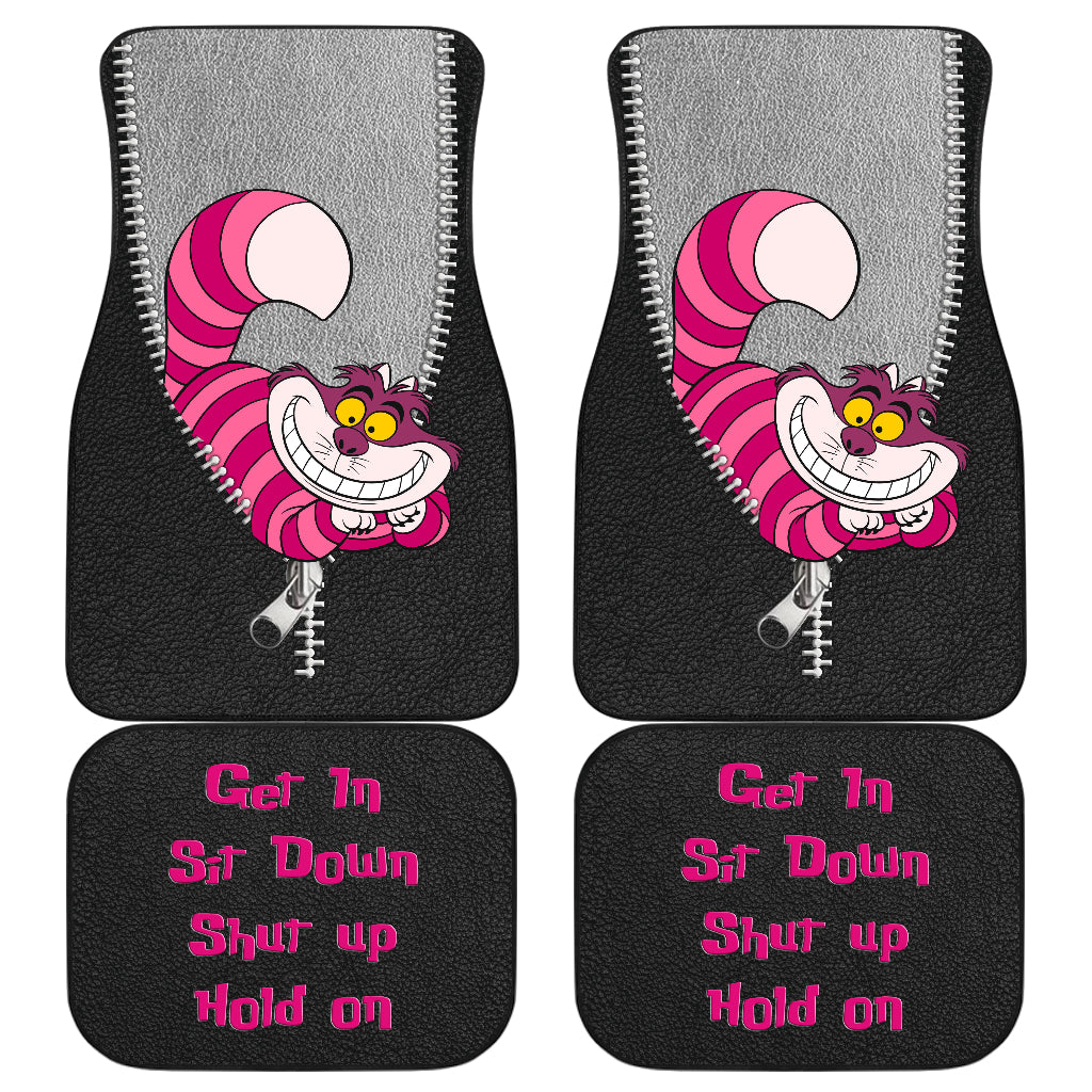 Cheshire Cat Car Floor Mats - Get In Sit Down and Hold On Design