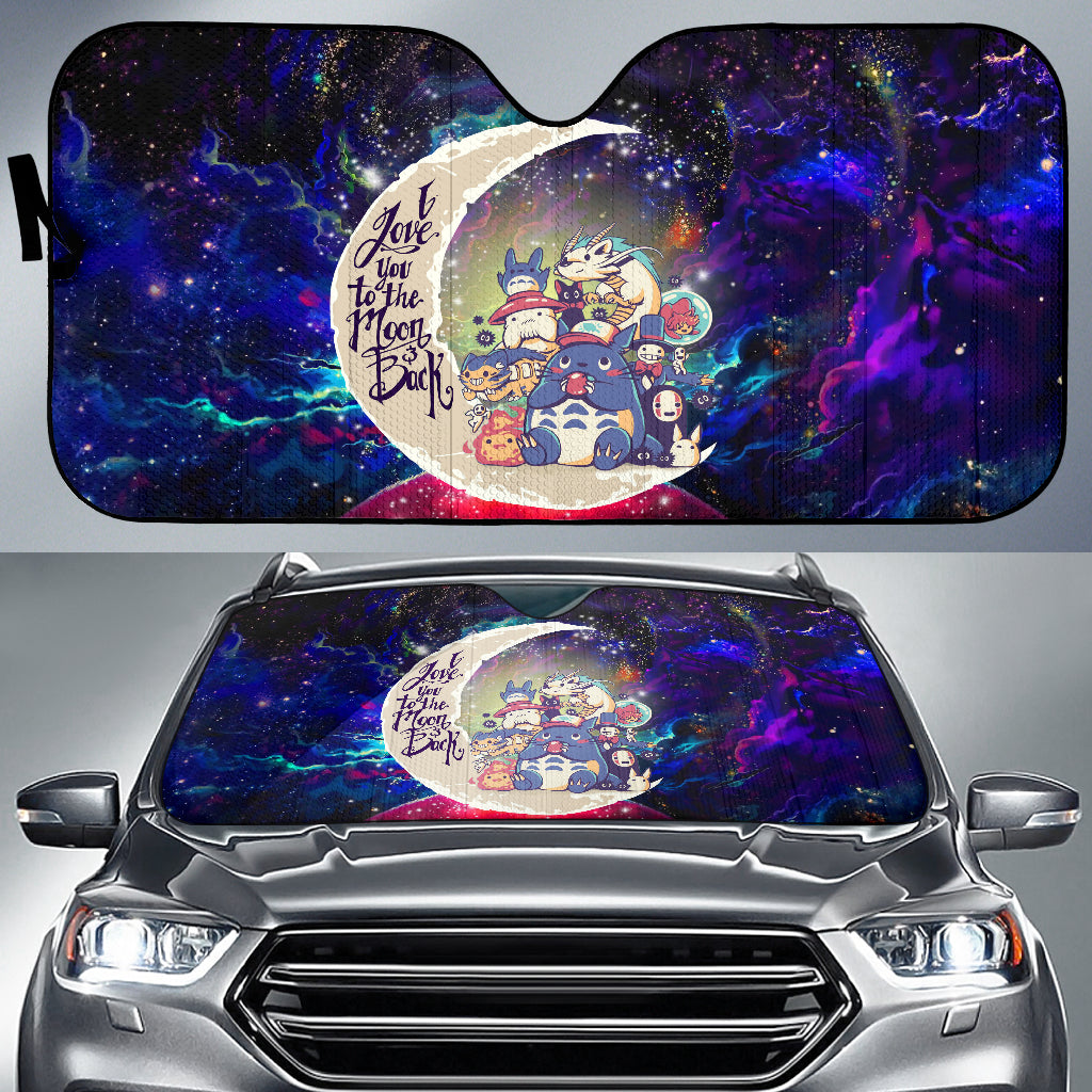 Ghibli Characters Love You To The Moon Galaxy Auto Sunshades