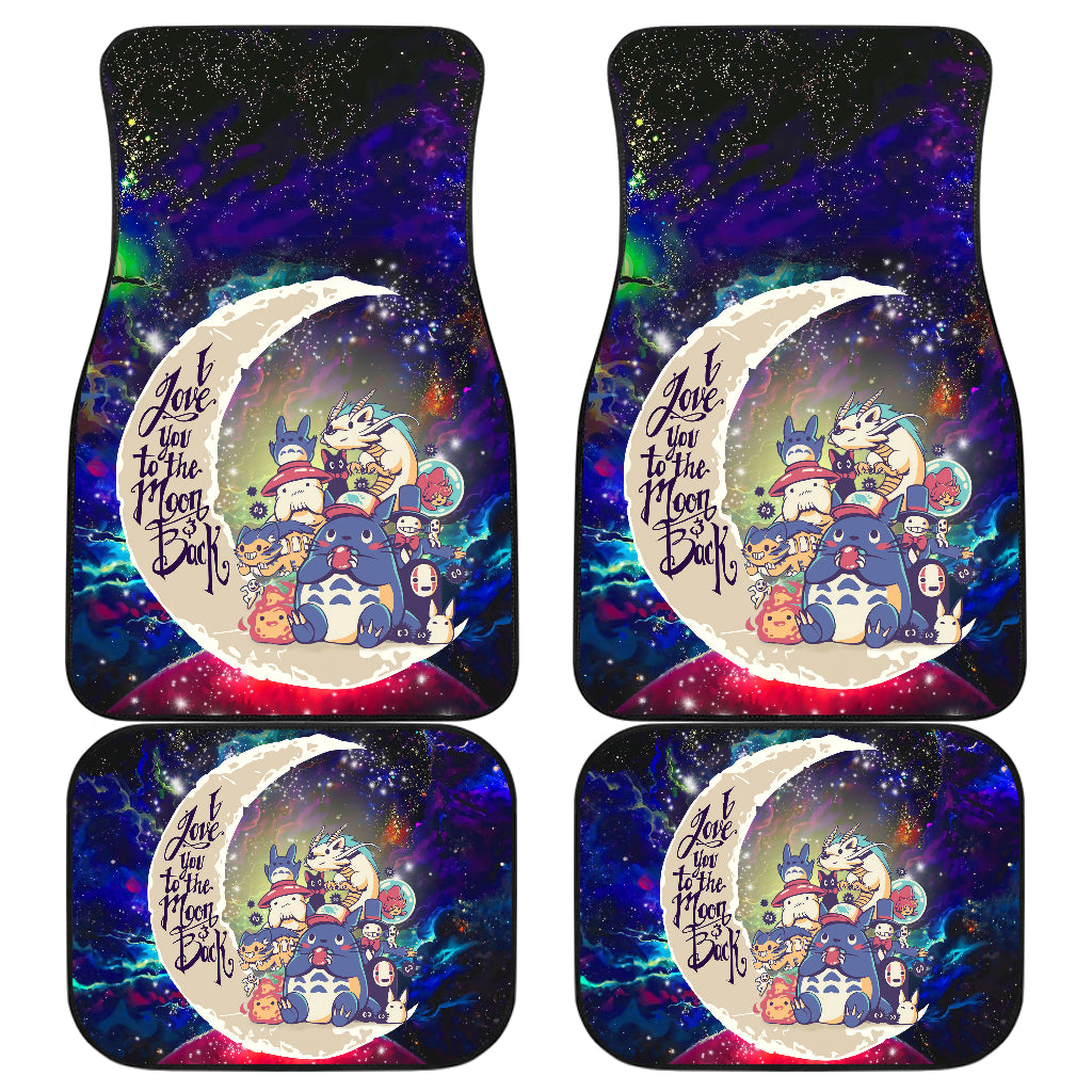 Ghibli Character Galaxy Car Mats - Love You To The Moon Design