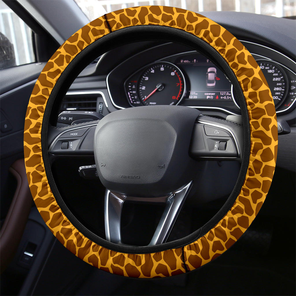 Premium Giraffe Skin Steering Wheel Cover for Cars