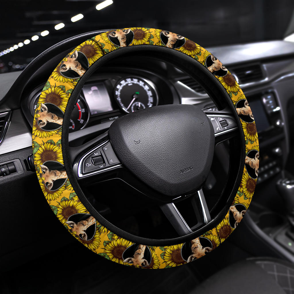 Sunflower Giraffe Car Steering Wheel Cover 7319 Giraffe