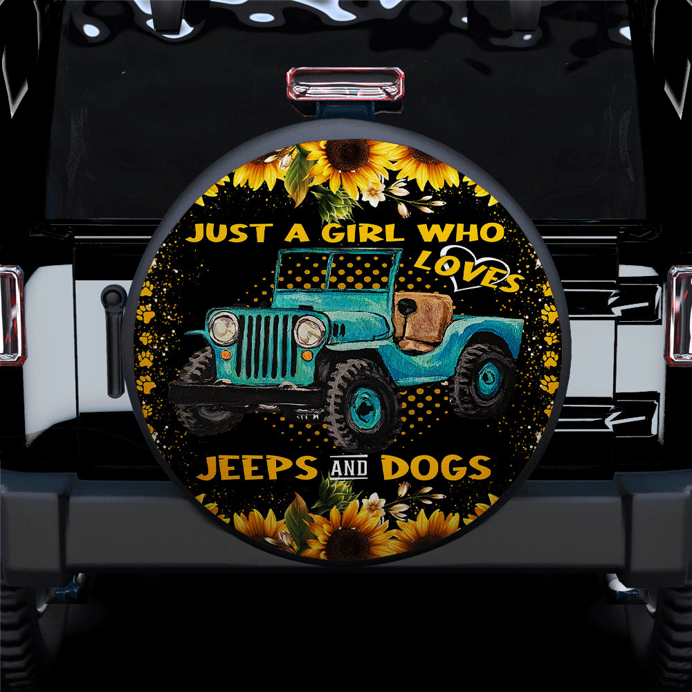 Cute Jeep, Dog & Sunflower Spare Tire Covers Gift for Campers