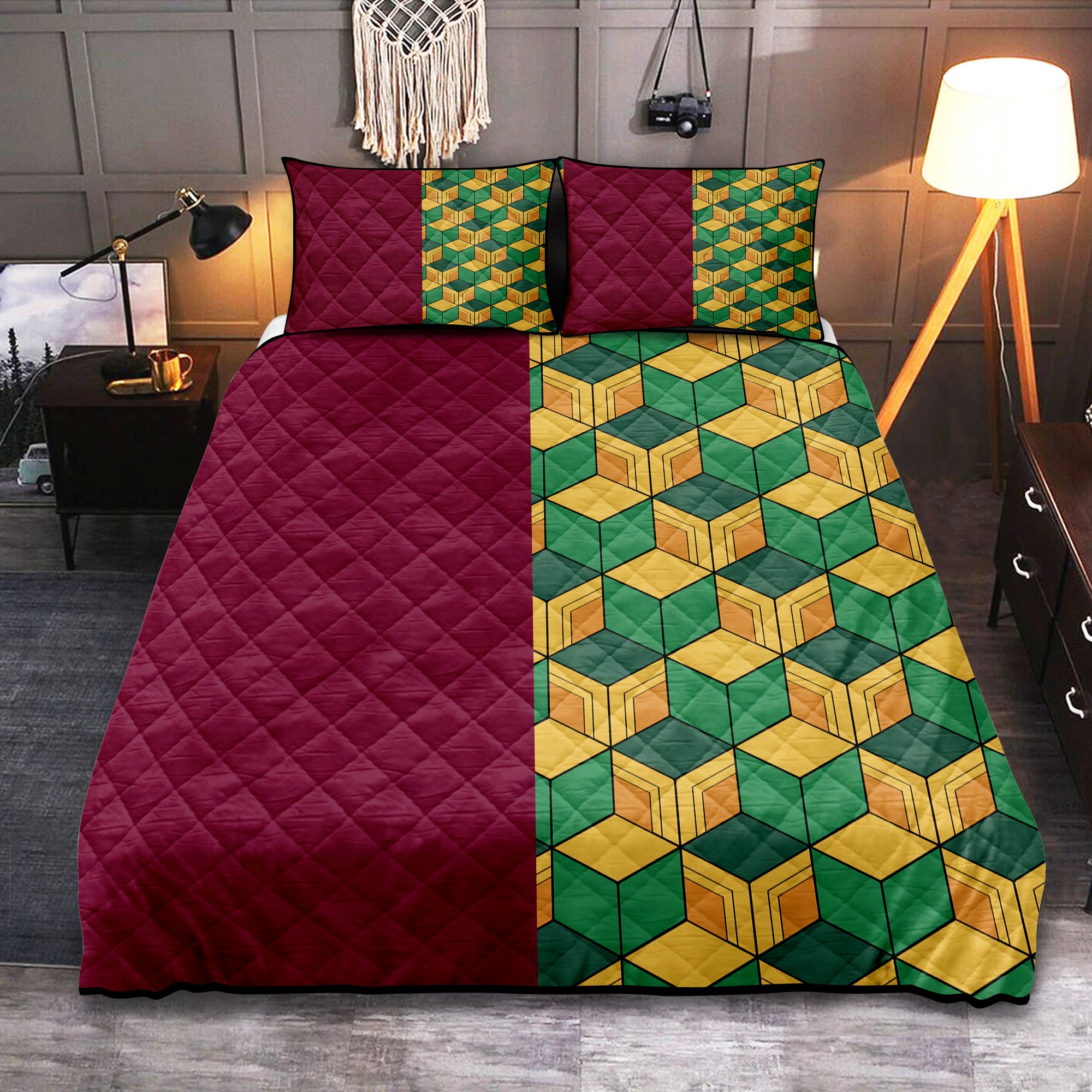 Giyu Tomioka Demon Slayer Quilt Bed Set Kimetsu No Yaiba Classic