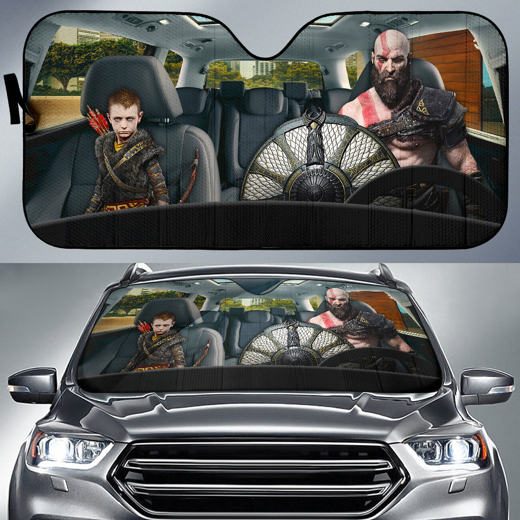 God Of War Kratos Atreus Auto Sunshades for Car Protection
