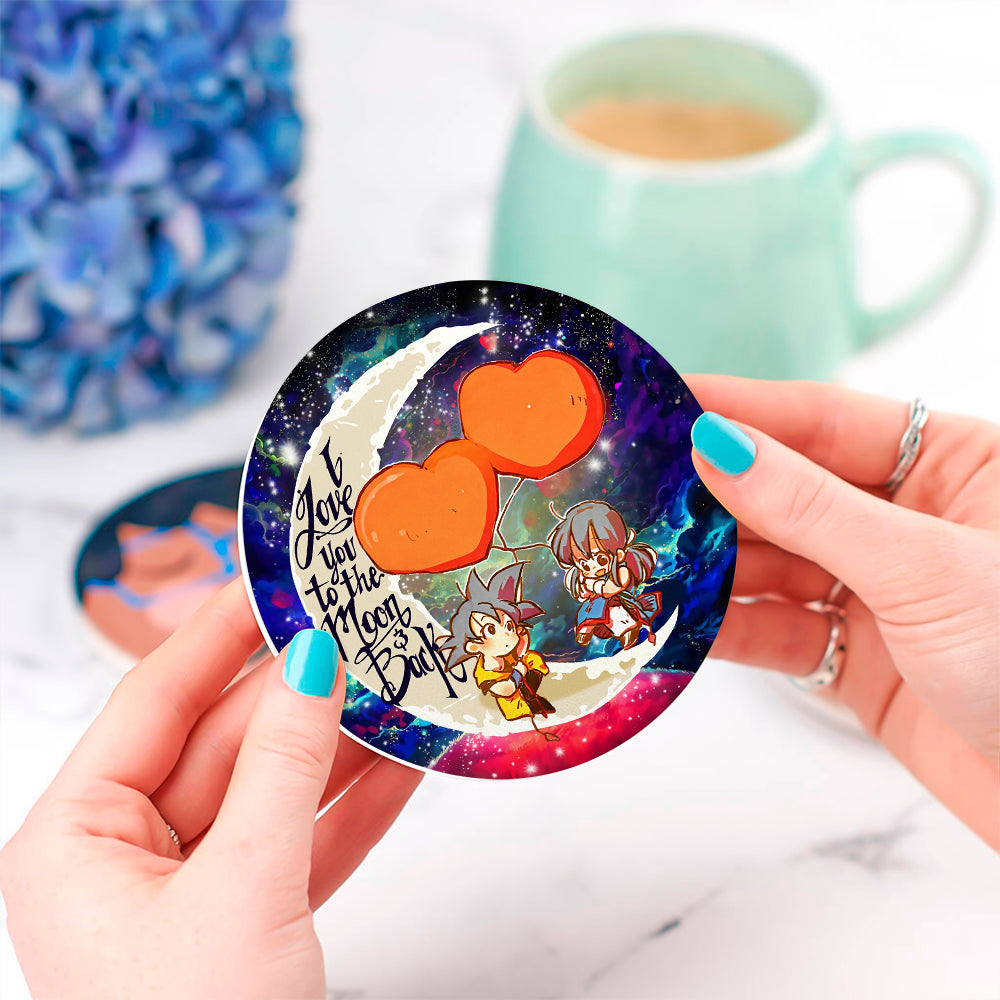 Goku Chichi Dragon Ball Galaxy Love You To The Moon  Coasters