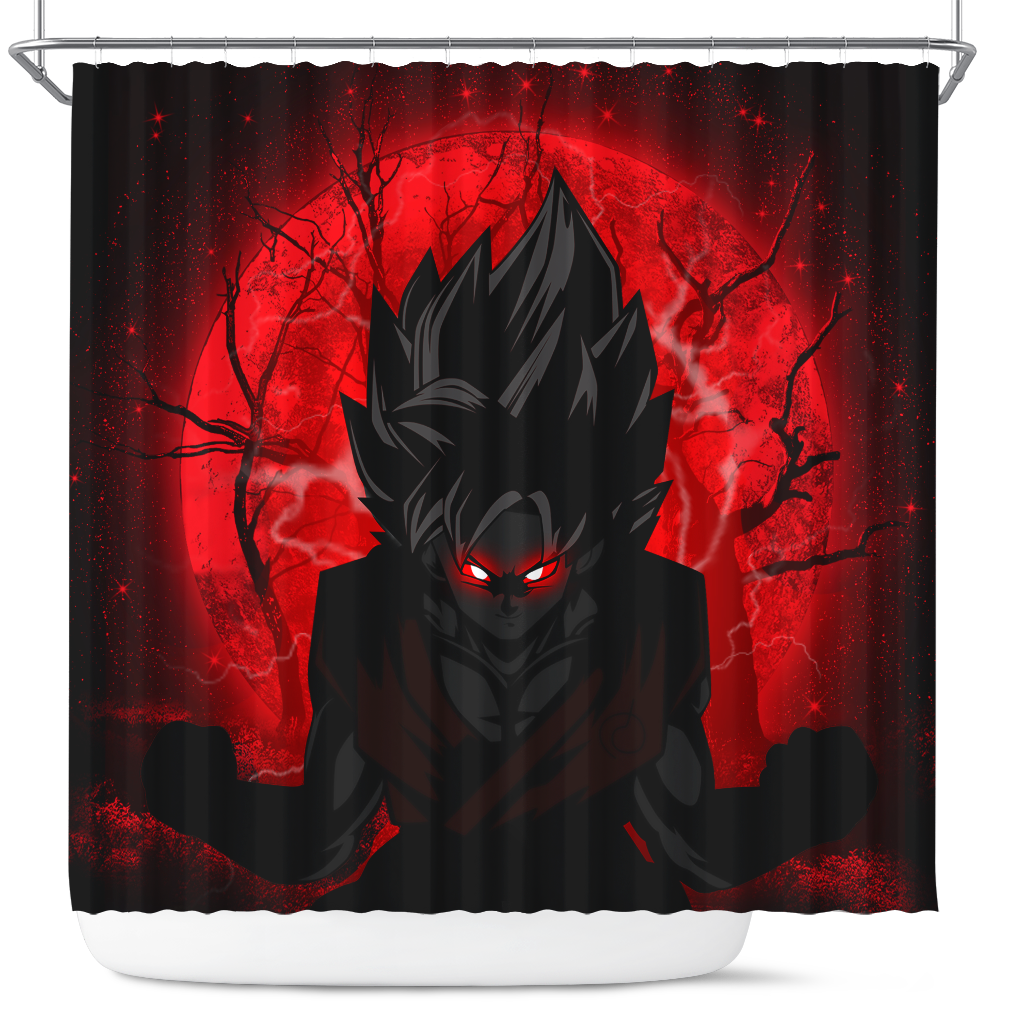 Goku Saiyan Shower Curtain - Evil Moonlight Design Decor