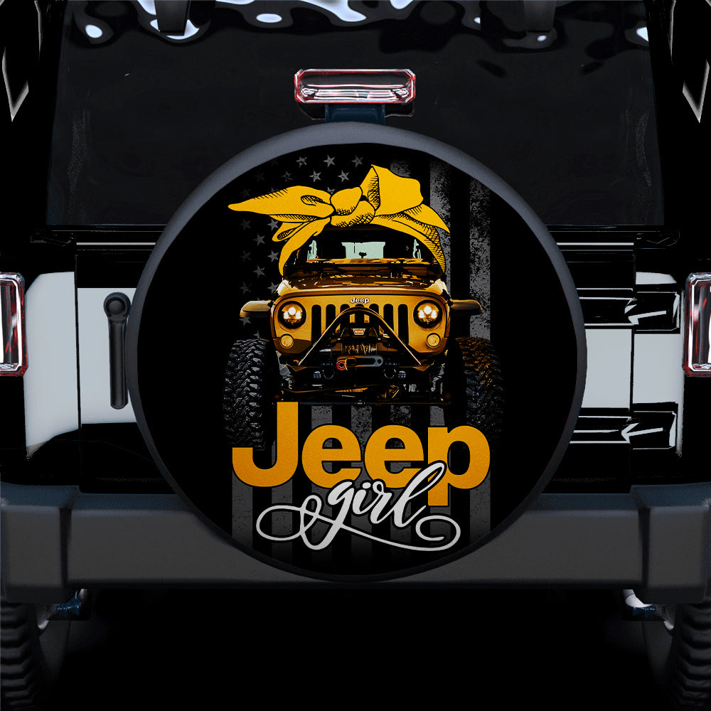 Gold Yellow Jeep Spare Tire Covers for Girls - Camper Gift