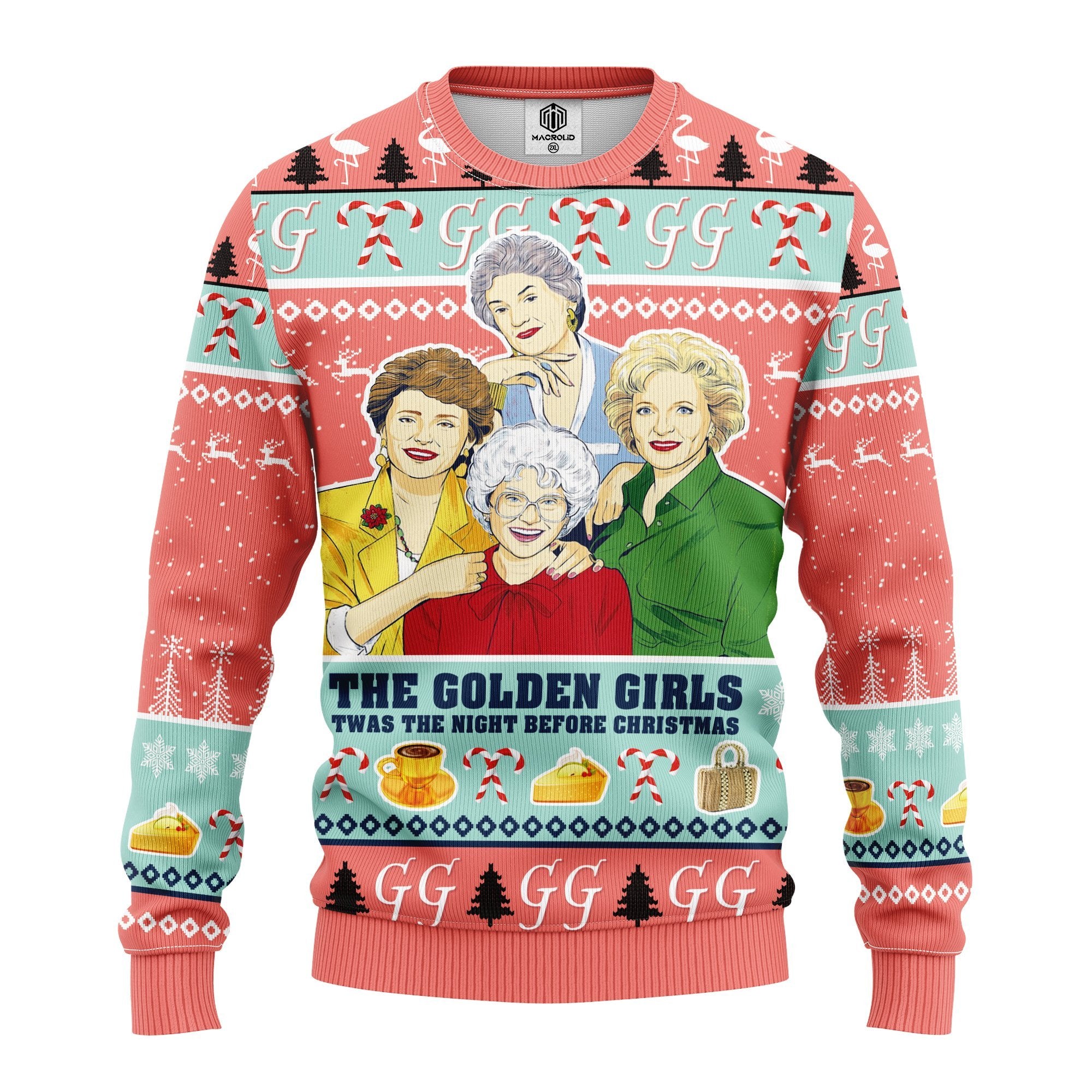 Pink Golden Girl Ugly Christmas Sweater Perfect Thanksgiving Gift