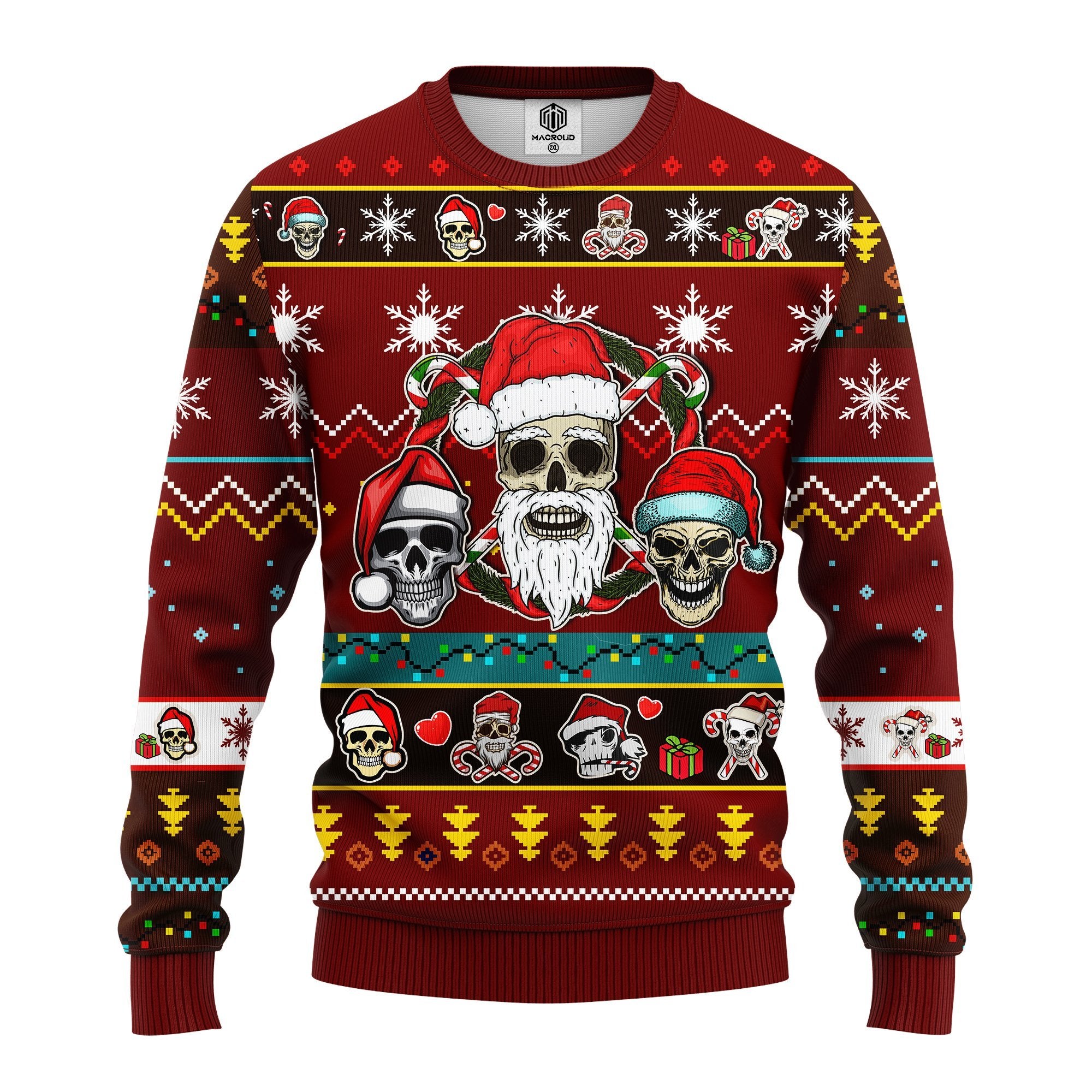 Goth Red Brown Ugly Christmas Sweater - Unique Thanksgiving Gift
