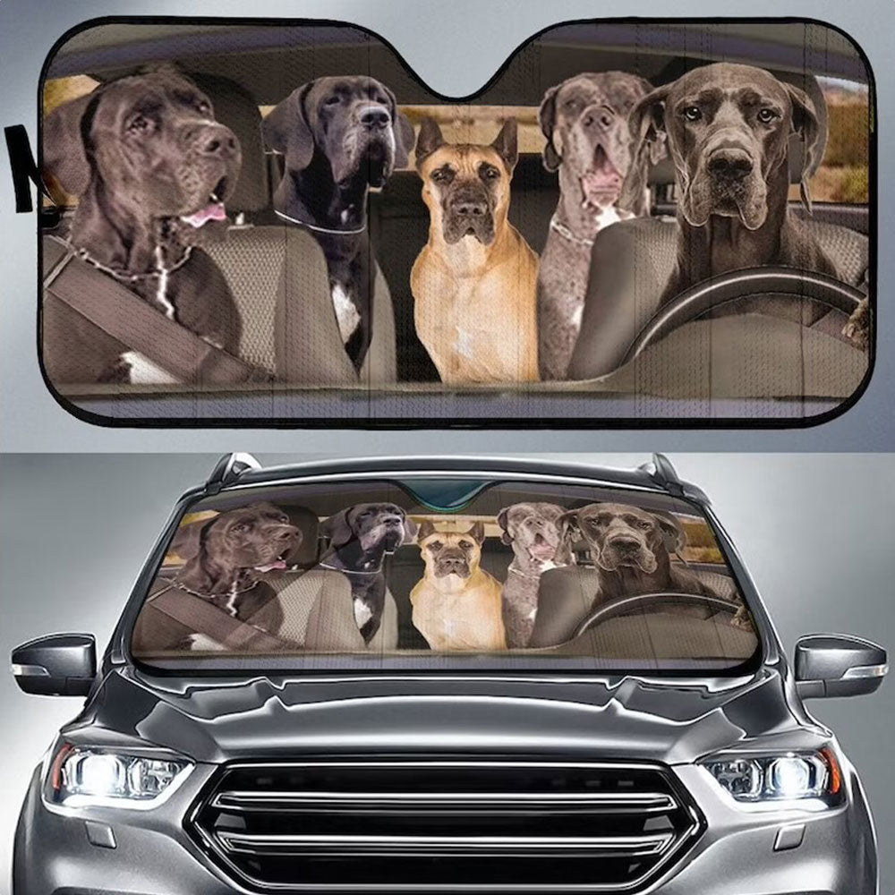Great Dane Sun Shades for Windshield - Funny Car Accessories Gift