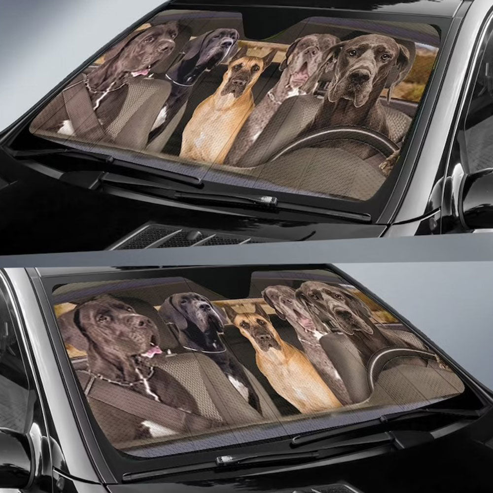 Great Dane Sun Shades for Windshield - Funny Car Accessories Gift