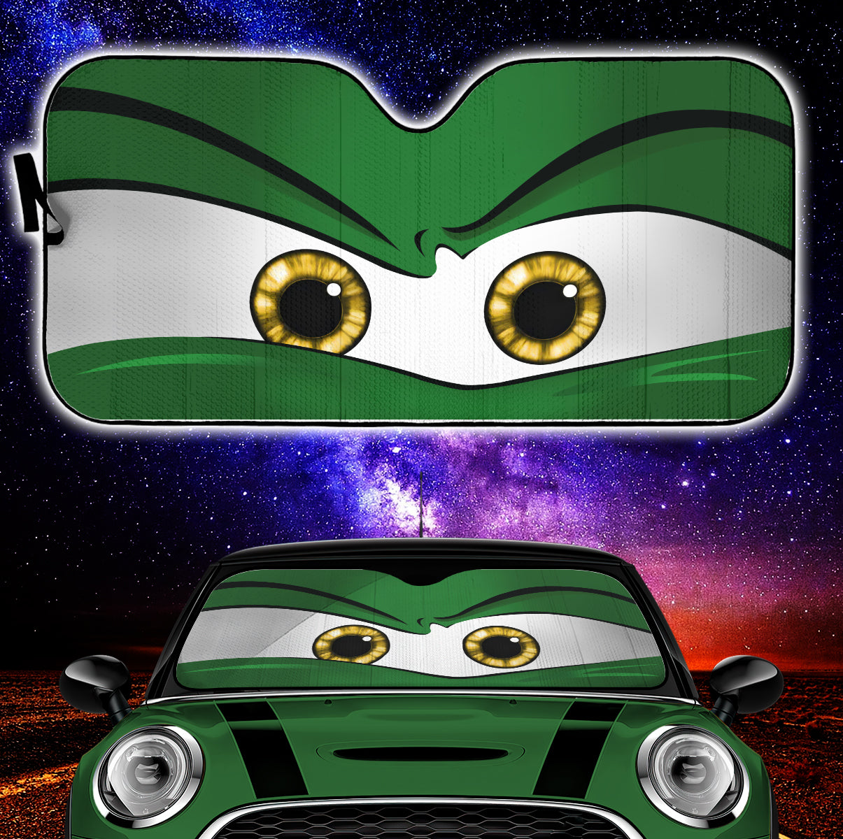 Angry Green Eyes Car Auto Sun Shades for Windshield Protection