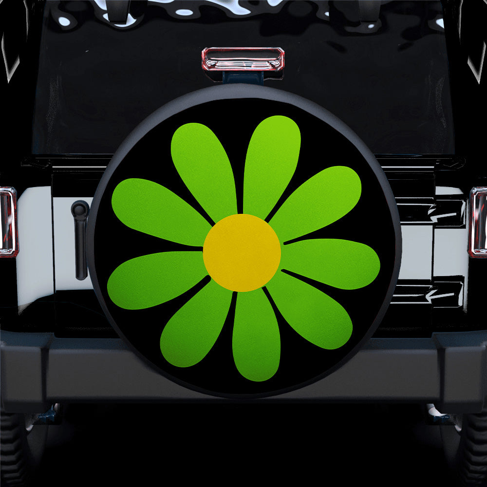 Green Daisy Flower Spare Tire Covers for Jeep - Gift for Campers