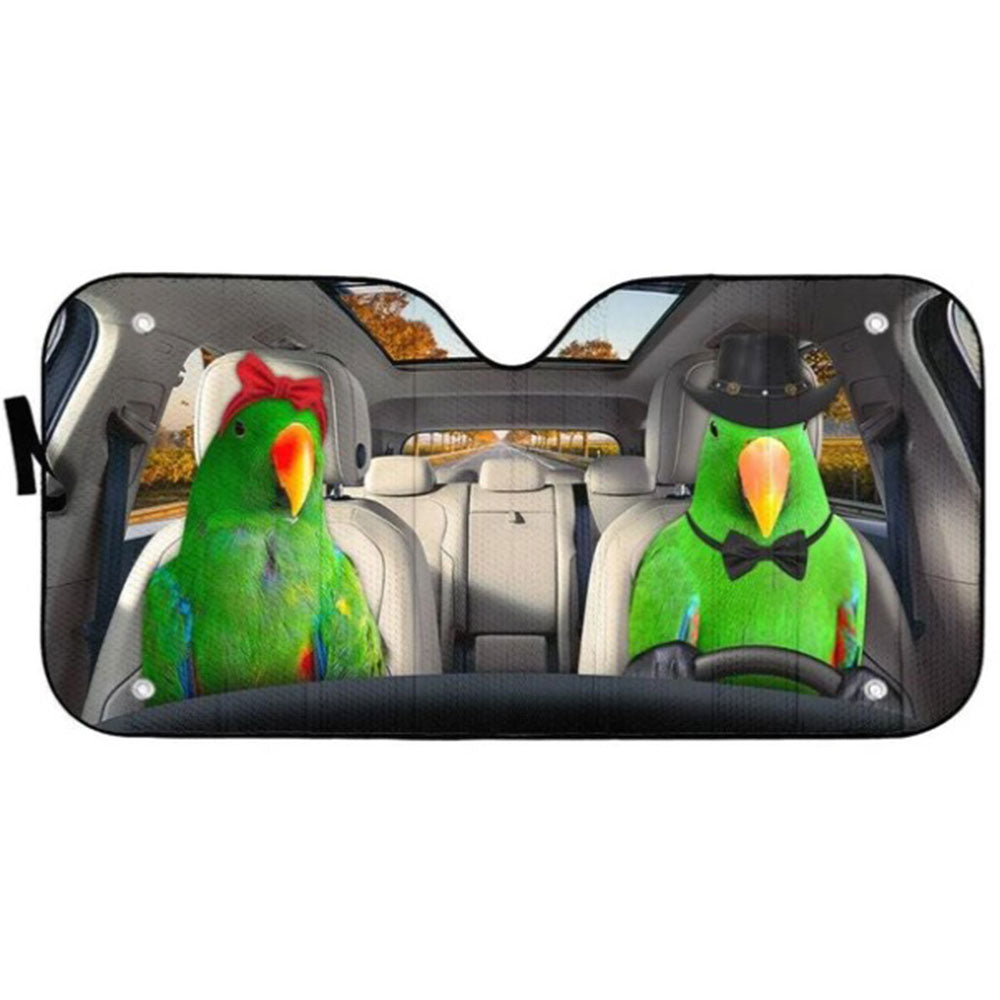 Green Eclectus Parrot Windshield Sun Shades Car Accessories Gift