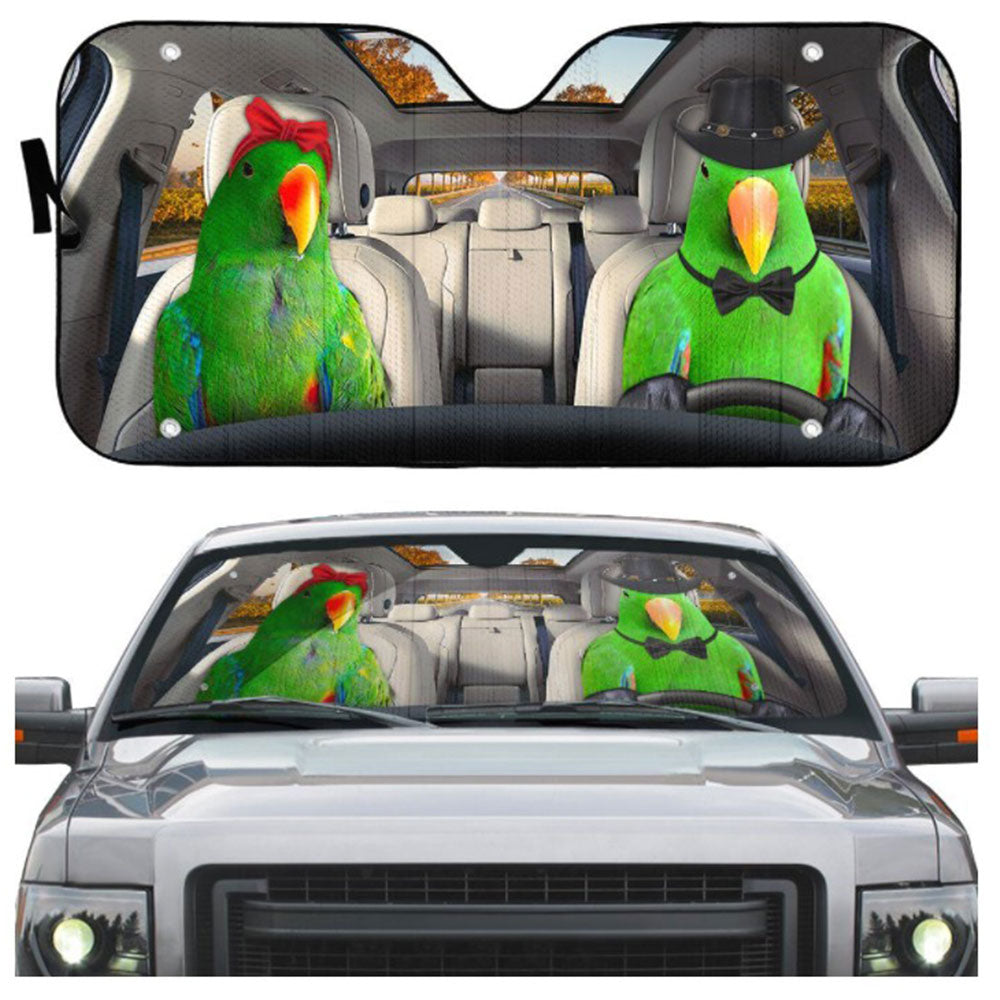 Green Eclectus Parrot Windshield Sun Shades Car Accessories Gift