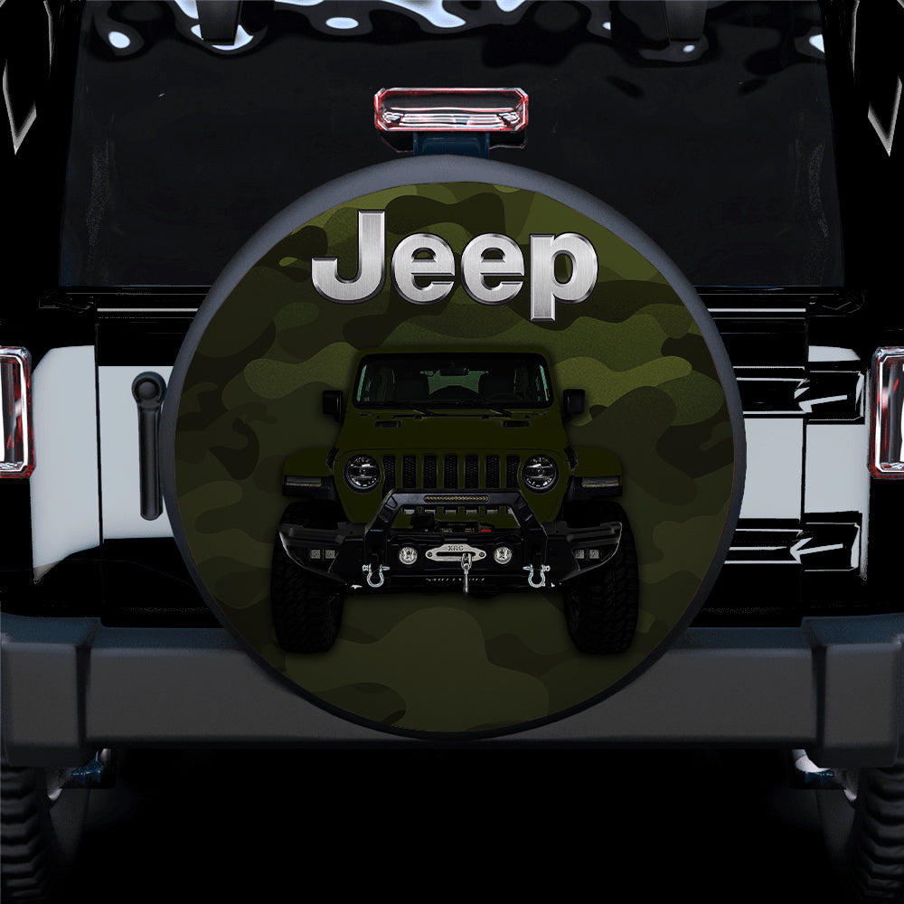 Green Jeep Camouflage Spare Tire Covers for Campers and Adventurers