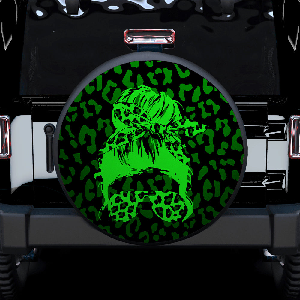 Leopard Pattern Green Jeep Girl Sunglasses Car Spare Tire Covers
