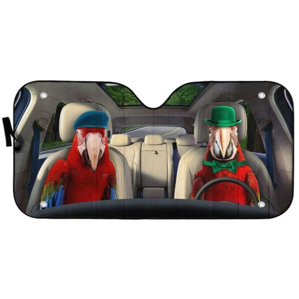 Green Winged Macaw Parrot Sun Shades for Car Windshield Accessories