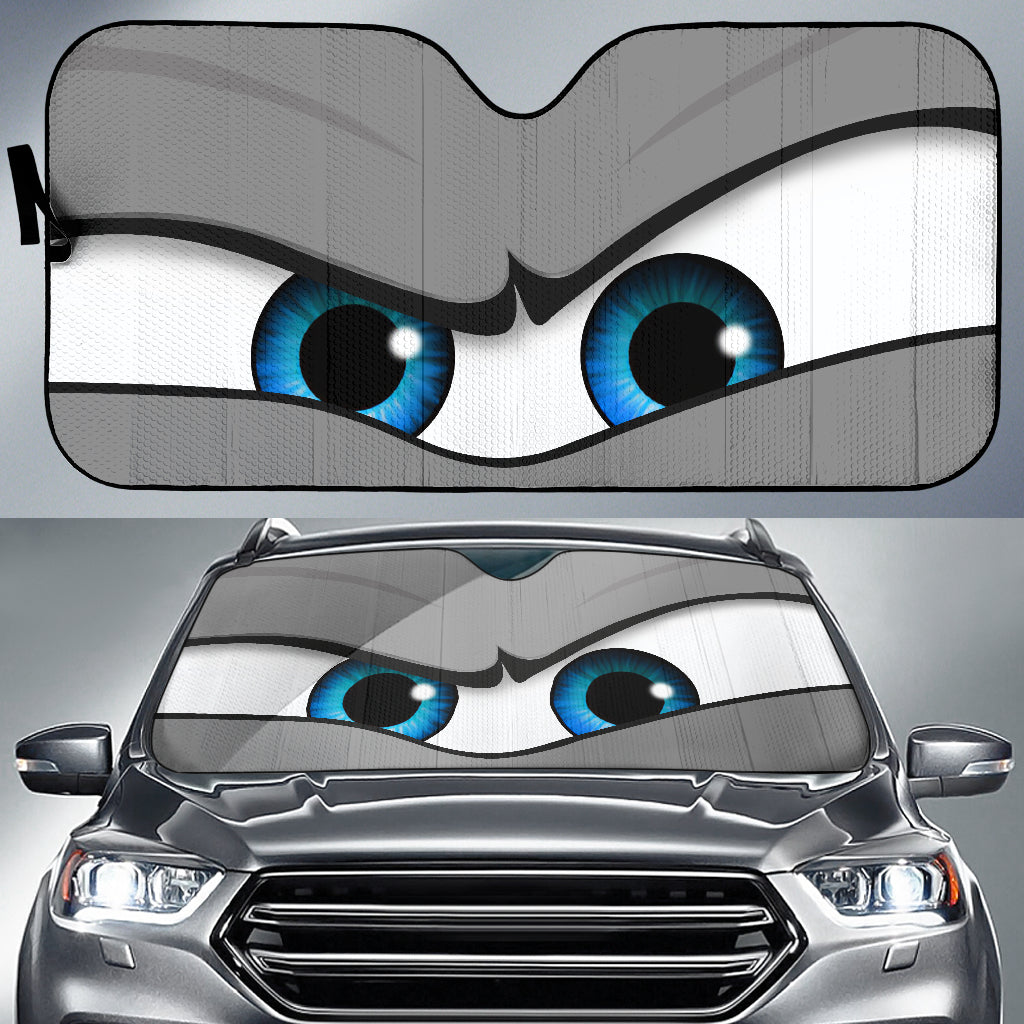 Grey Angry Eyes Car Sun Shades for Auto Window Protection