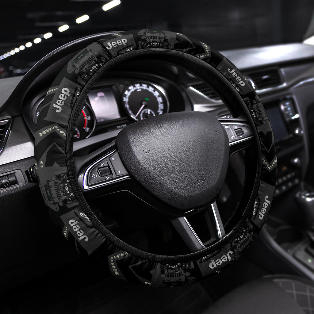 Grey Jeep Steering Wheel Cover - Car Accessory