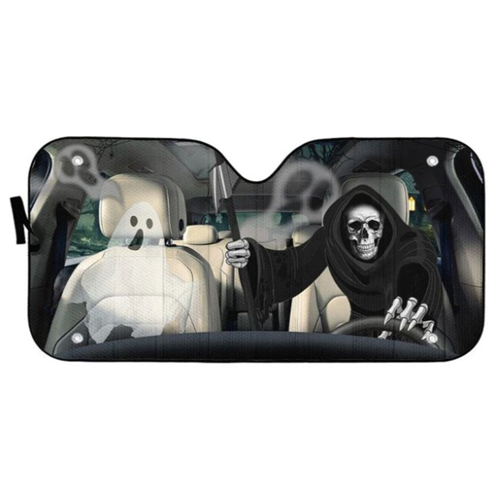 Grim Reaper Skeleton Auto Sun Shades for Car Windshield Decor Gift
