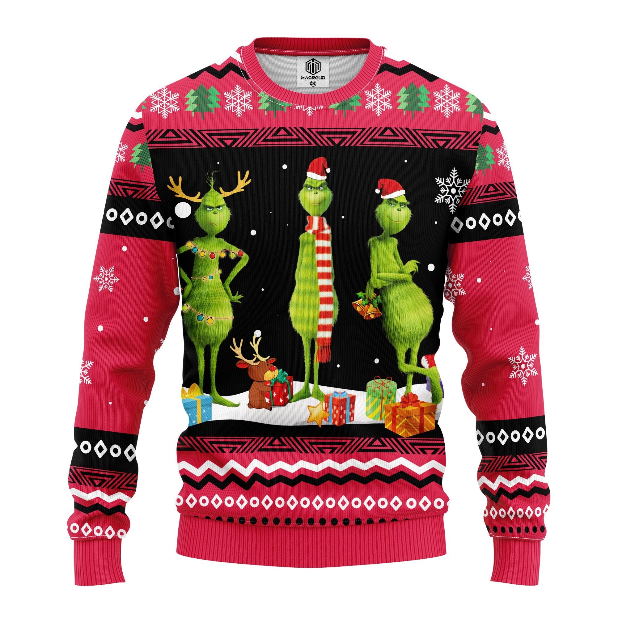 Grinch 3D Sweater for Christmas Gifts and Thanksgiving Fun