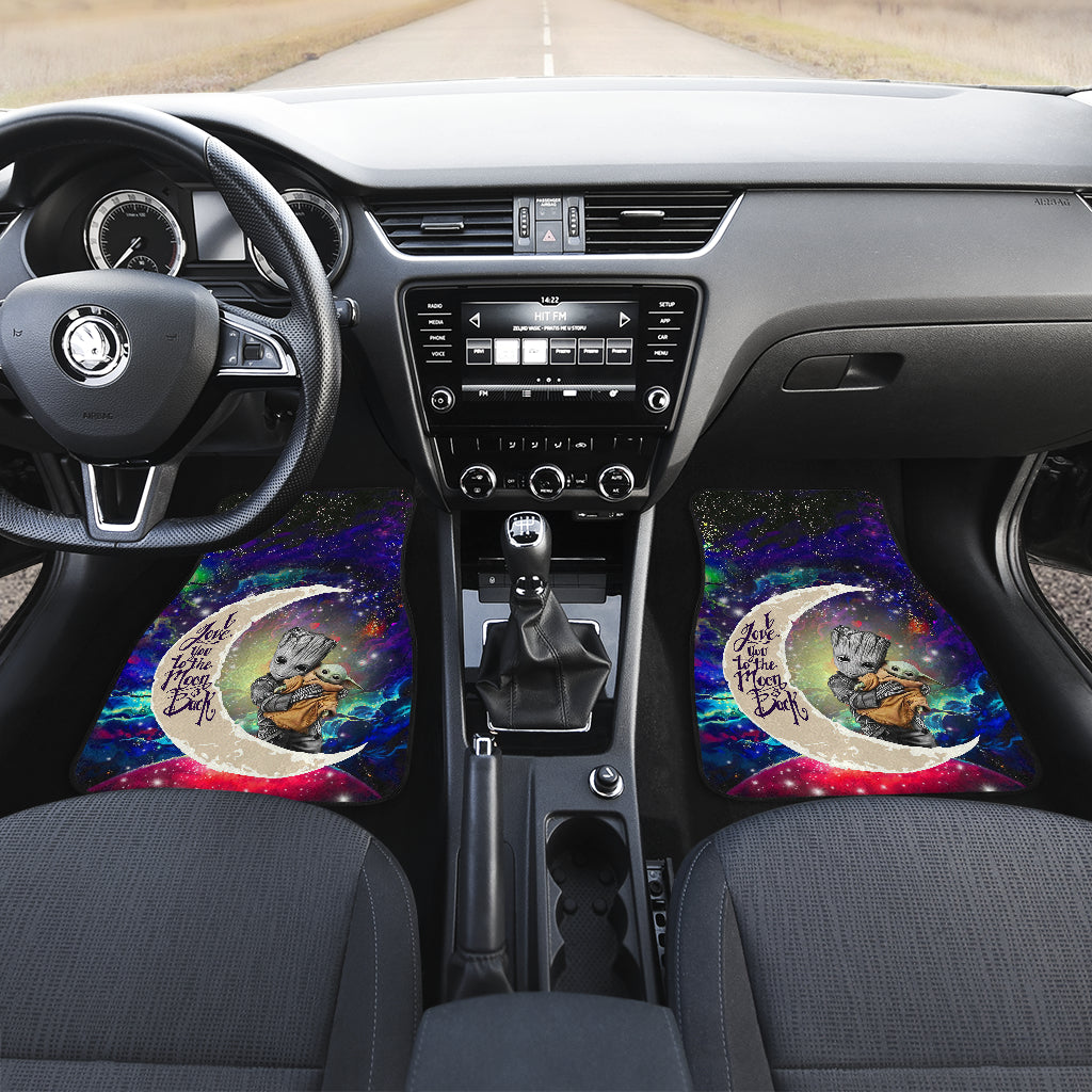 Baby Yoda Groot Love You To The Moon Galaxy Car Floor Mats