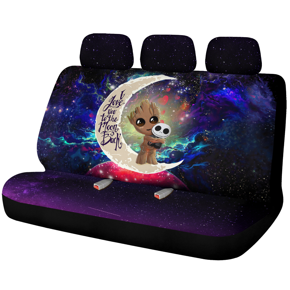 Groot Jack Skellington Love You To The Moon Galaxy Car Seat Covers