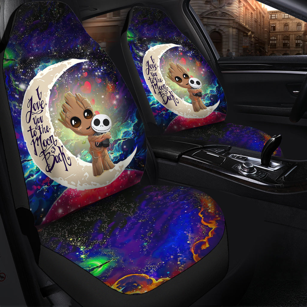 Groot Jack Skellington Love You To The Moon Galaxy Car Seat Covers