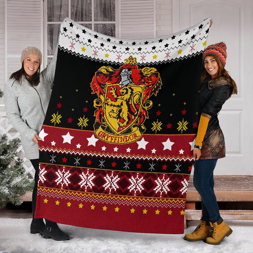 Gryffindor Custom Ugly Christmas Blanket for Home Decor