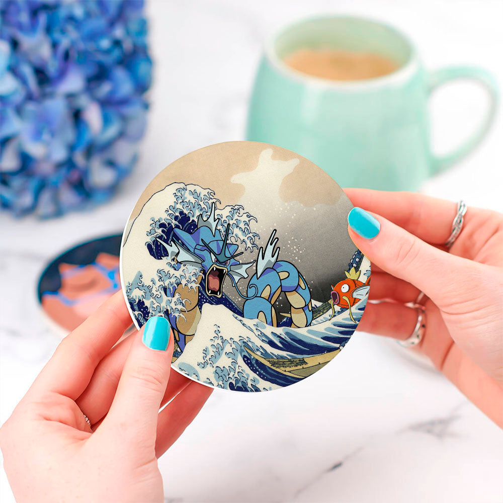 Gyarados Magikarp Wave Japan  Drink Coasters for Pokemon Fans