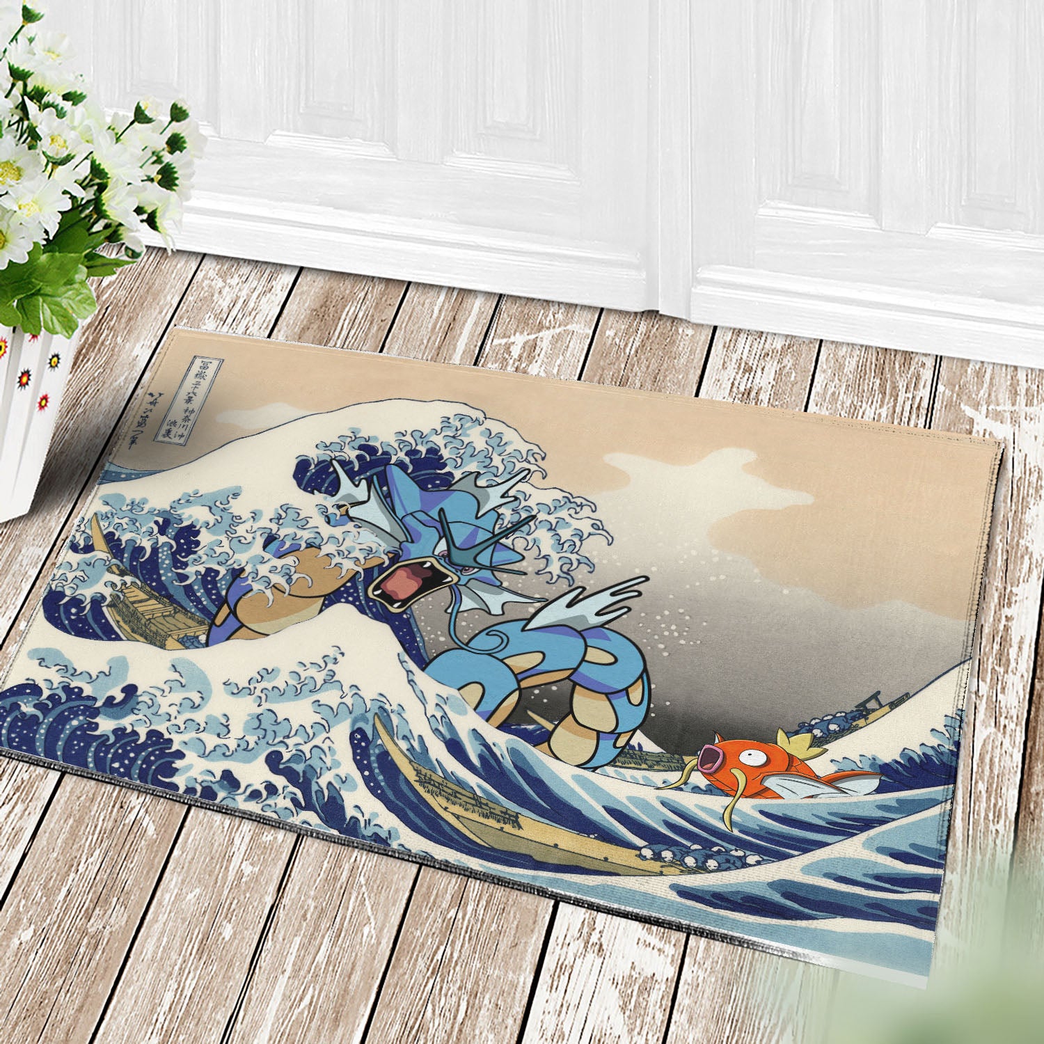 Gyarados Magikarp Great Wave Doormat for Pokemon Home Decor