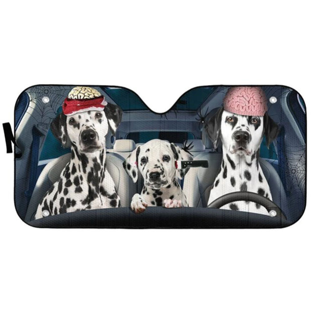 Custom Halloween Dalmatian Family Auto Sun Shades Windshield Decor