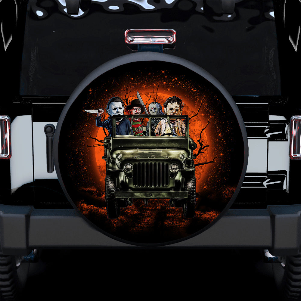 Halloween Horror Movie Jeep Spare Tire Covers Gift for Campers
