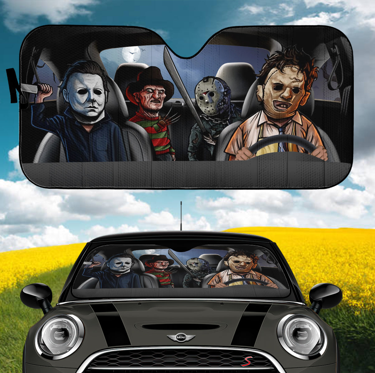 Halloween Horror Movies Car Sunshades for Auto Protection