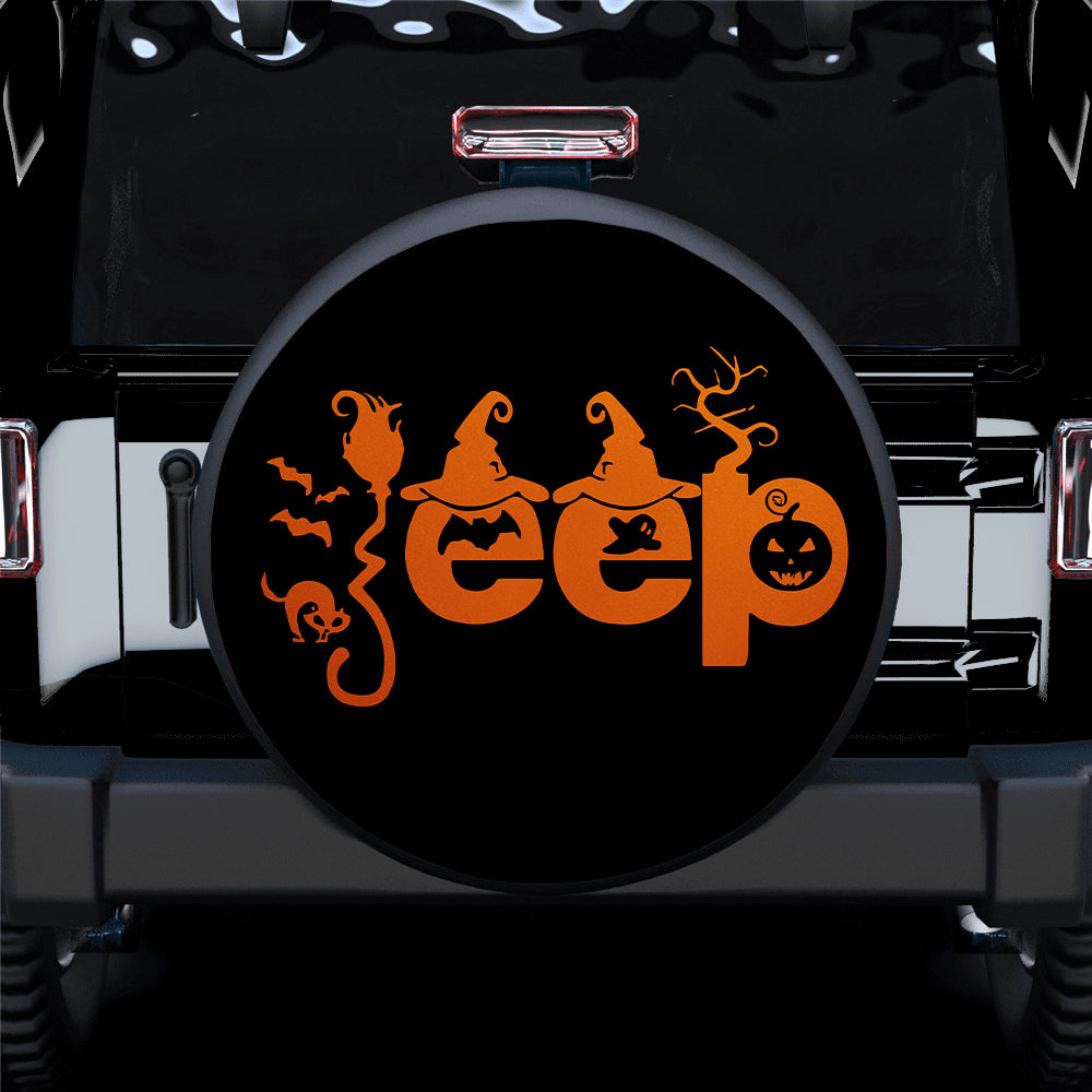 Halloween Jeep Orange Spare Tire Covers - Gift for Campers