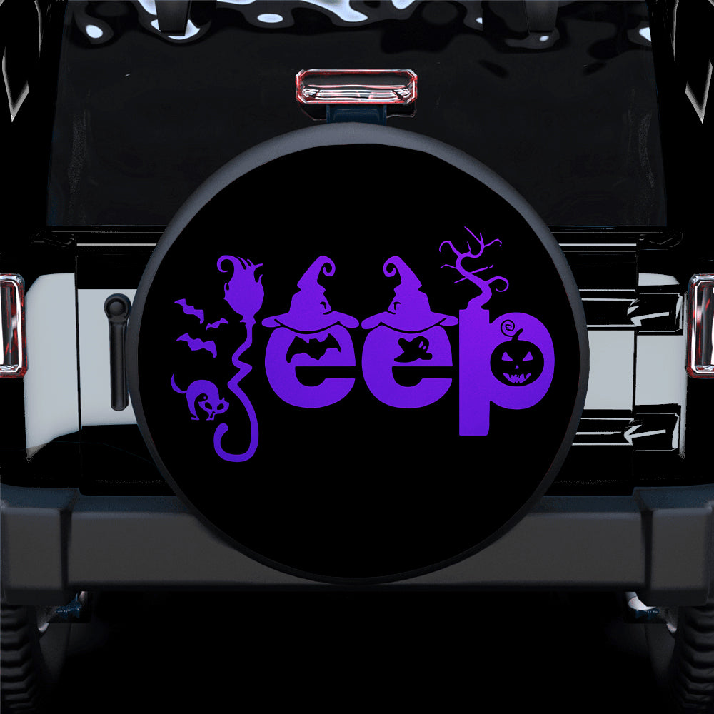 Purple Halloween Jeep Spare Tire Covers for Campers and Gift Givers