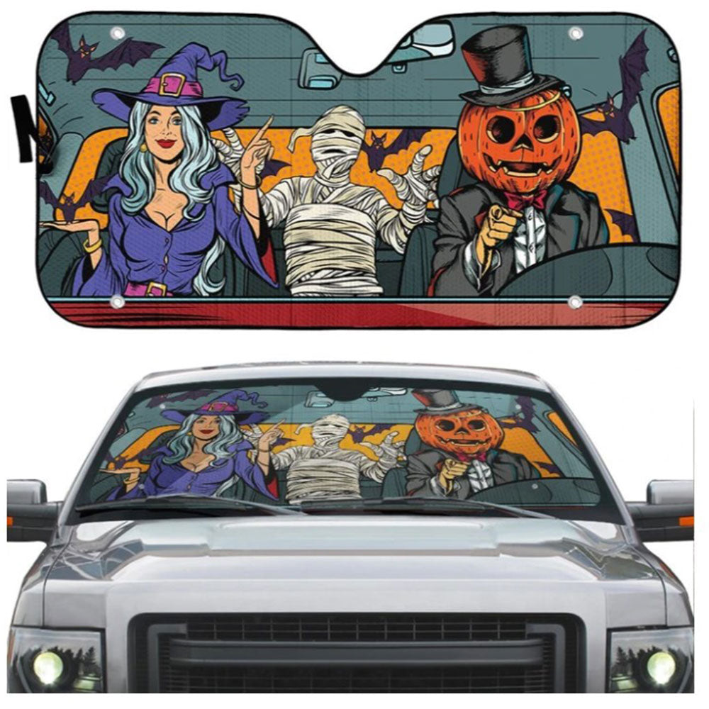 Custom Halloween Pop Art Windshield Sun Shades Car Accessories Gift