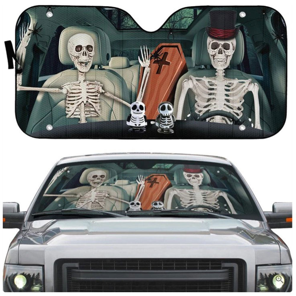 Custom Halloween Skeleton Auto Sun Shades for Car Windshield Decor