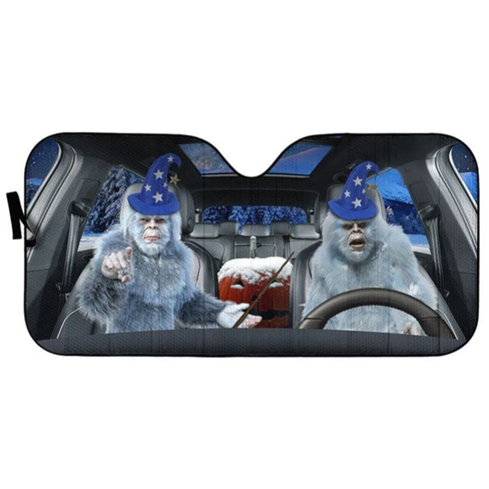 Halloween Yeti Car Sun Shades Windshield Accessories Gift Decor