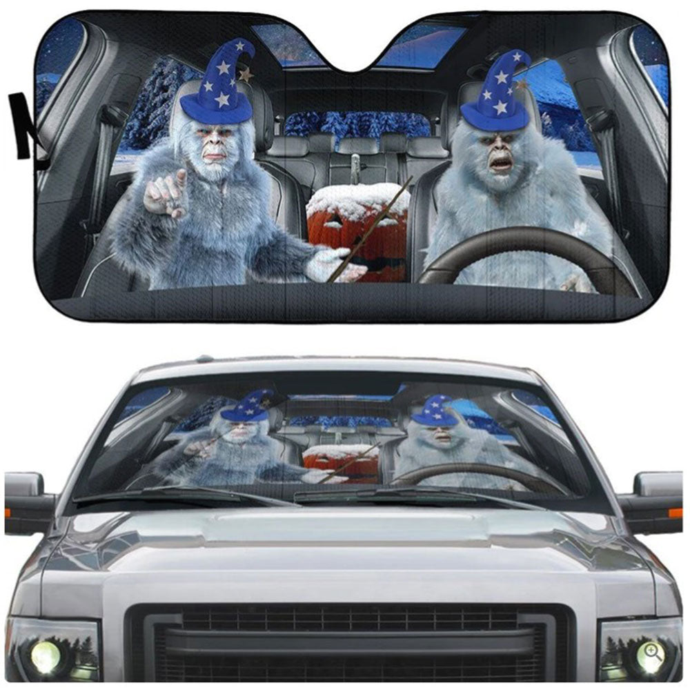 Halloween Yeti Car Sun Shades Windshield Accessories Gift Decor