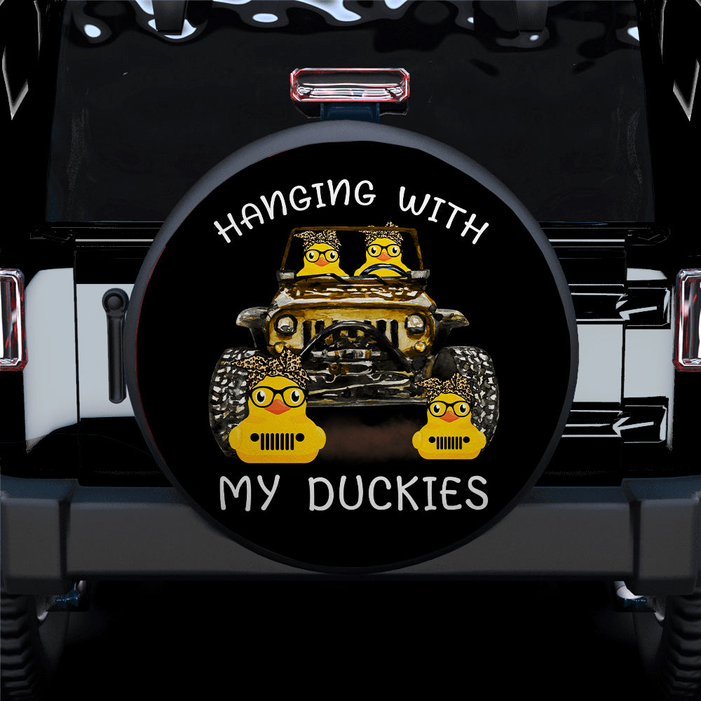 Duckies Yellow Jeep Spare Tire Cover Gift for Campers and Outdoors