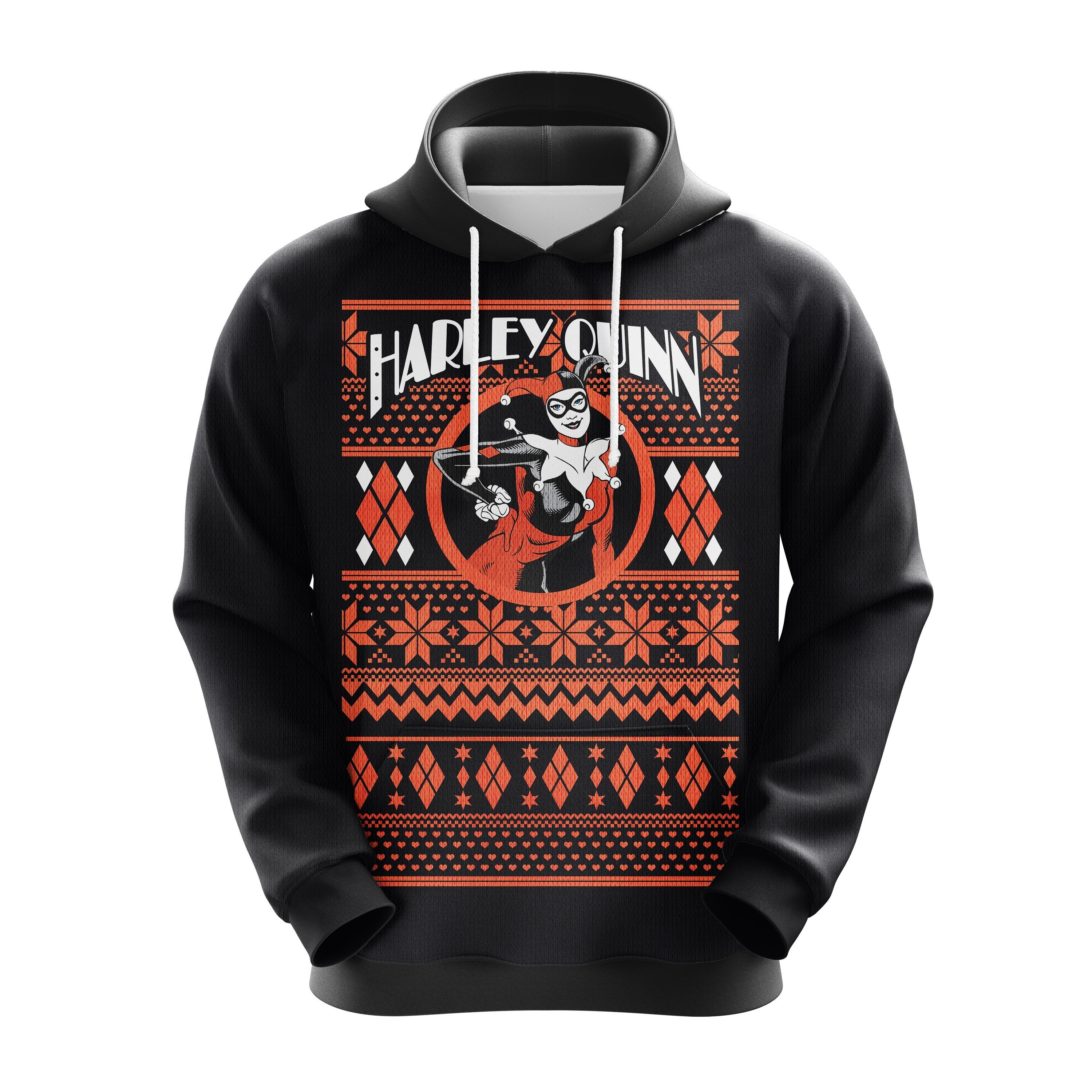 Harley Quinn Cute Christmas Hoodie - Funny Ugly Noel Gift Idea