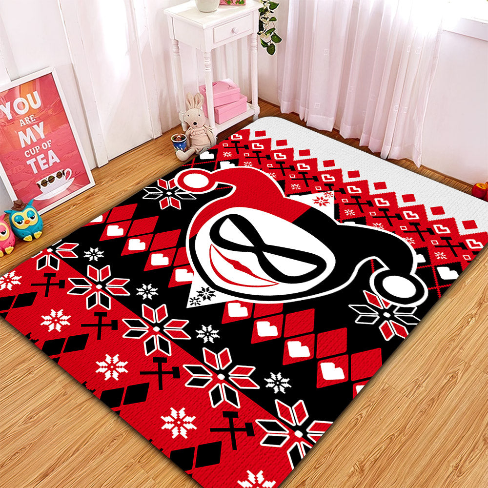 Harley Quinn Christmas Rug for Home Room Decor Carpet Rug