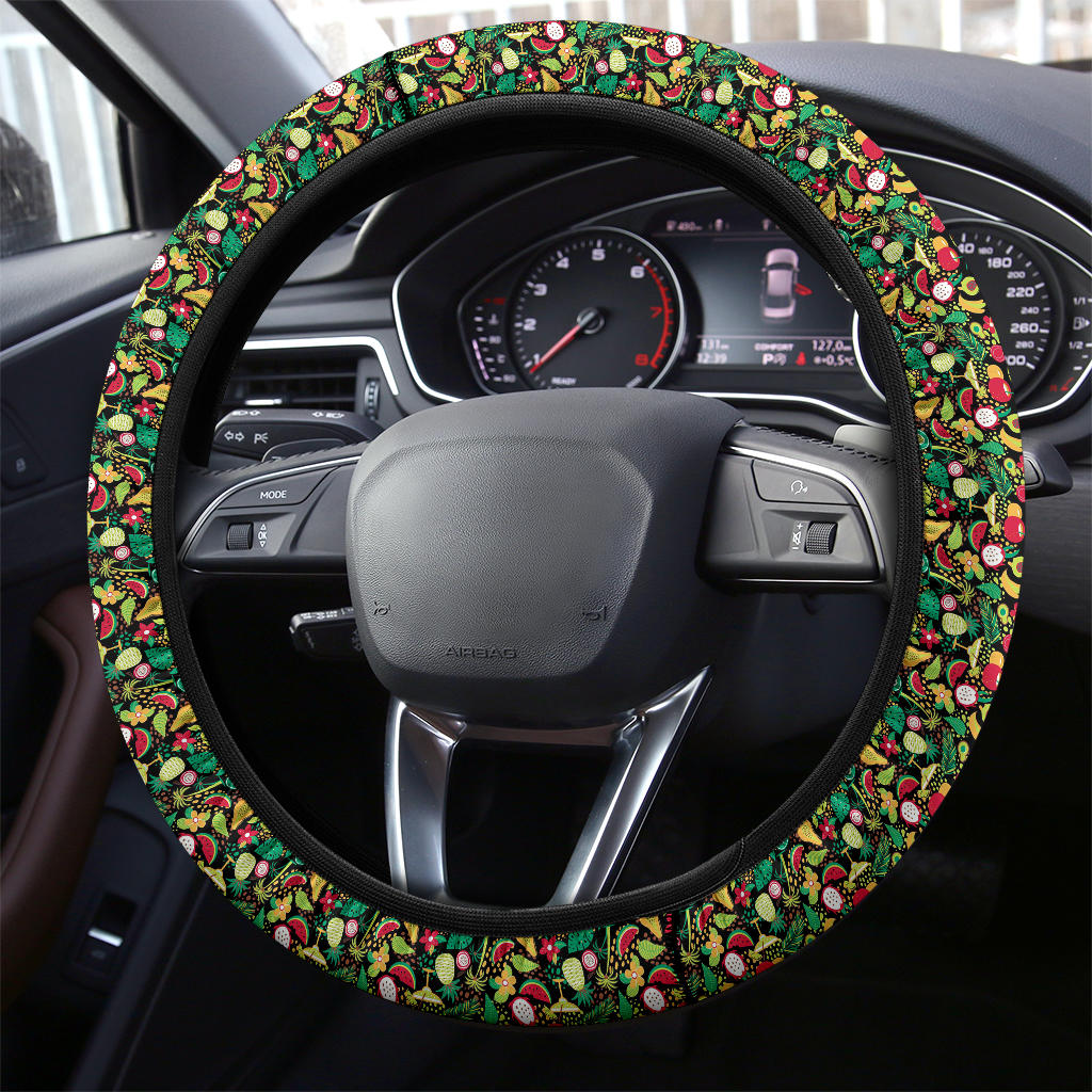 Tropical Fruit Hawaii Muster Premium Car Steering Wheel Cover