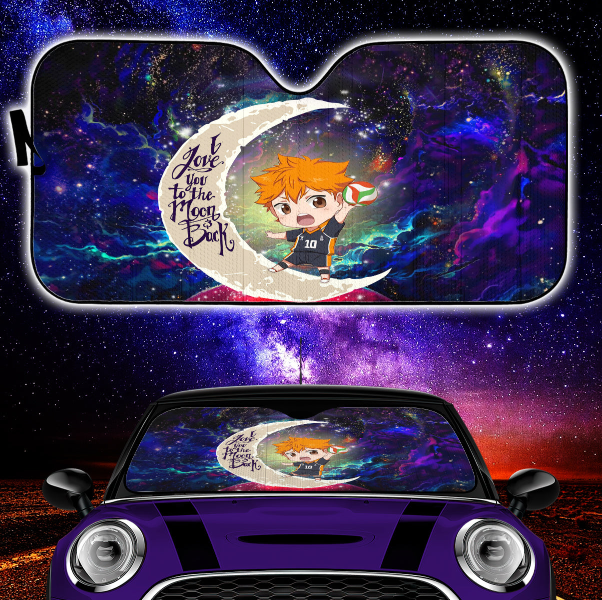 Hinata Haikyuu Galaxy Sunshades - Love You To The Moon Auto Shades