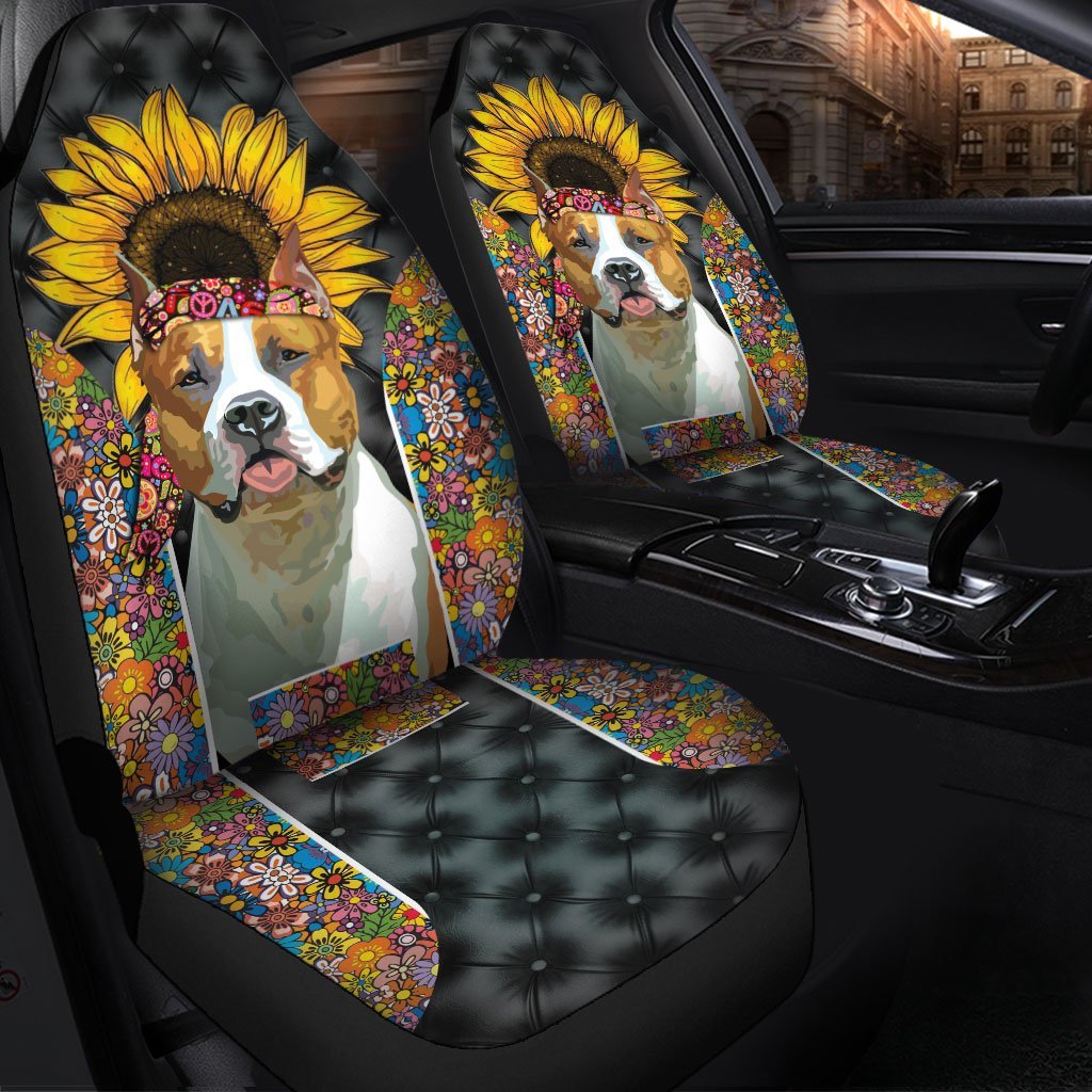 Hippie Bulldog Premium Custom Car Seat Covers Protectors Decor