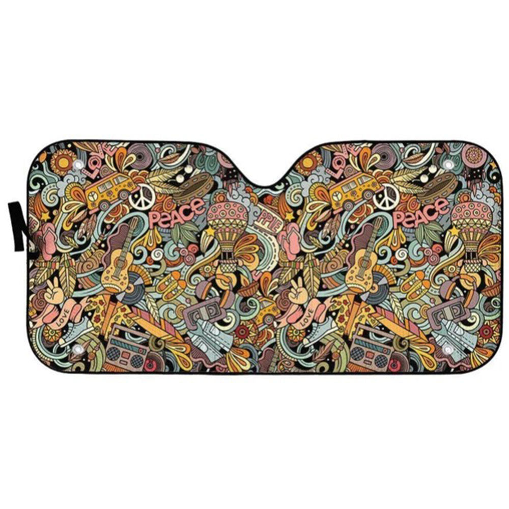Hippie Car Sun Shades Windshield Accessories Gift for Car Decor